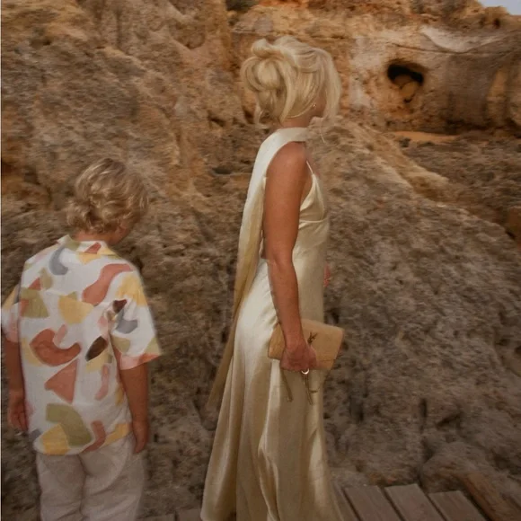 Zara butter yellow SATIN EFFECT FOULARD DRESS - Picture 14 of 14